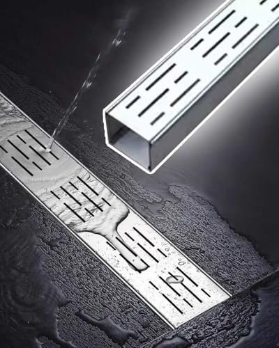 ZIMGOD Entwässerungsrinne Edelstahl-Abflussgitterabdeckung für Hofeinfahrten, Terrassen-Gehweg-Rinnenentwässerungssystem, 3,5/5/7/10/15 cm Breit Bodenrinnen(10x3cm (4 x 1 1/8))