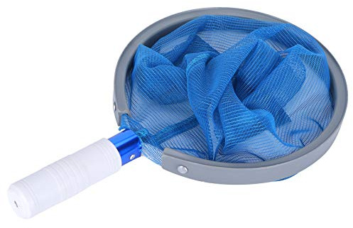 aqxreight Rastrello per Detriti per Foglie con Skimmer per Piscina in Lega di Alluminio con Design Professionale con Bordo Curvo, Impugnatura Super Resistente per Strumento di Pulizia