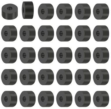 PATIKIL 30 Pz Spacer Gomma Multiuso 0.2Id x 0.8Od x 0.4T Boccole Gomma | Isolante Rondelle Distanziatrici, Neoprene, Cuscinetti Isolanti Antivibrazioni Rotondi, per Bulloni Hvac, Accessori