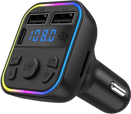 Transmetteur FM pour Voiture, Adaptateur Radio sans Fil Blue-Tooth, kit de Voiture, Lecteur de Musique MP3 sans Fil, Appel Multifonctionnel et récepteur Audio pour Hommes, Femmes, extérieur