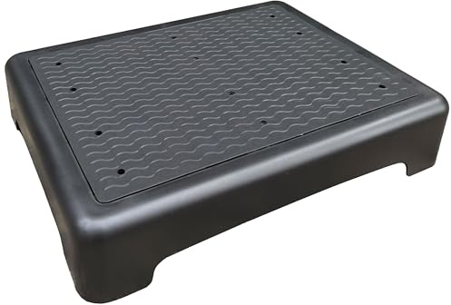One Step Stool, Mobile Step Stool for Adults and Seniors, Indoor/Outdoor Non-Slip Platform Steps, Portable Stair Aid for Cars, Offices, Kitchens, Bathrooms, Bedrooms, Black