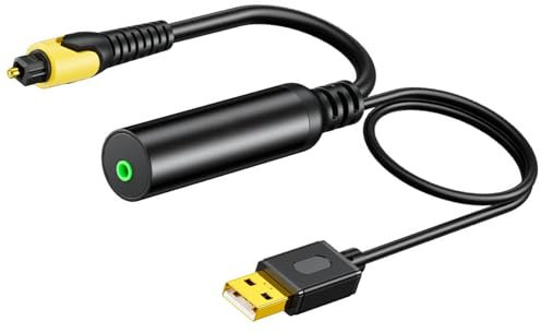NIHENHAO Convertitore da 3,5 mm a SPDIF, adattatore audio da analogico a digitale, per un suono migliorato con uscita ottica da 3,5 mm a cavo ottico