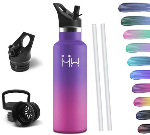 HoneyHolly Botella Agua Acero Inoxidable - Botella Agua Niños - 500ml Botella Termica Sin BPA, 12H Caliente/24 Frío, Botella para Niños & Adultos, Deporte, Oficina, Yoga, Ciclismo