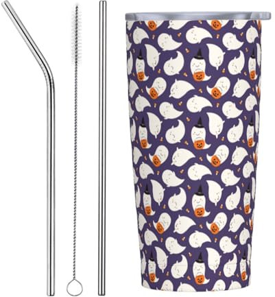 Taza Termica Acero Inoxidable 20Oz, Calabazas Lindas Taza Termo Café Personalizada Taza De Automóvil Niños Acero Inox Vaso Termico, Para Coche, Agua Y Té