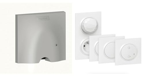 Legrand - Sortie de câble connectée compatible fil pilote monobloc complet alu avec Kit de démarrage dooxie with Netatmo avec plaque blanche