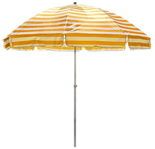 Parasol de Plage rayé 200/220/250 cm, Parasol de Jardin Portable, pare-soleil d'extérieur avec Protection UV50+ pour Piscine,Cour, pelouse(Jaune,220cm(7.2ft))