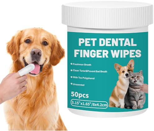 WeddHuis 50 Unidades Almohadillas de Dedo Desechables para Limpieza Dental de Mascotas - Cuida los Dientes de Perros y Gatos de Forma Suave y Eficaz Sin Necesidad de Cepillo