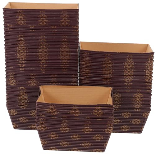 Warmhm 50 pièces Lot de Moules à Jetables Papier Kraft Résistants Cuisson Antiadhésifs pour Gâteaux et Toasts Pâtisserie Familiale et