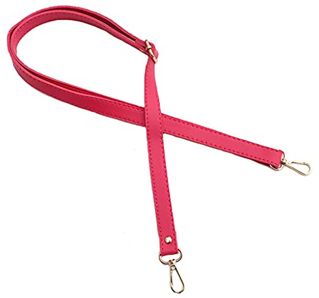 ZEPFJHE Correa de hombro de piel sintética de 138 cm ajustable para mujer, correa cruzada de piel sintética, Hebilla de oro rojo rosa, One Size