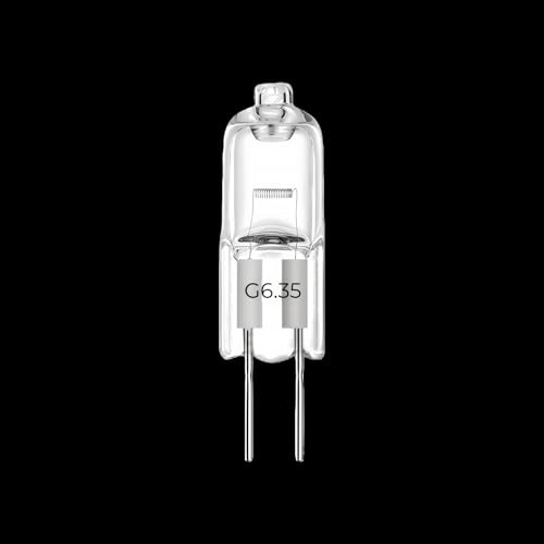 G6,35 halogenlampor 12 v 24 v 220 v 110 v – ljus 20 w 30 w 50 w 70 w 100 w 150 w 200 w med 3 000 k varmt ljus – perfekt för ljuskrona och projektor, stift skugglös lampa (1 st/12 V-10 W)