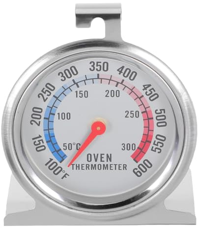 SEWACC Oven Thermometer for Gas and Electric Ovens, Medium Stainless Steel Dual-Scale Cooking Temperature Gauge with Dial, Kitchen Baking Thermometer for Home Bakers