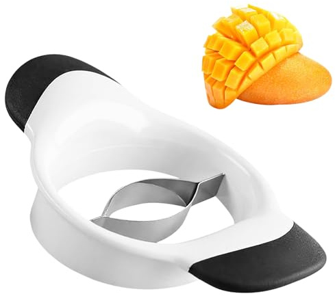 Mangoschneider Edelstahl – Mango Schneider & Entkernen, Mangoteiler Klinge mit Ergonomischen Griffen, Einfach Entkernen und Schneiden