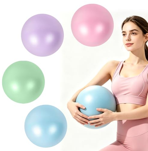 4 Stück Pilates Ball, 25 cm Gymnastikball Klein, Rutschfester Fitnessball