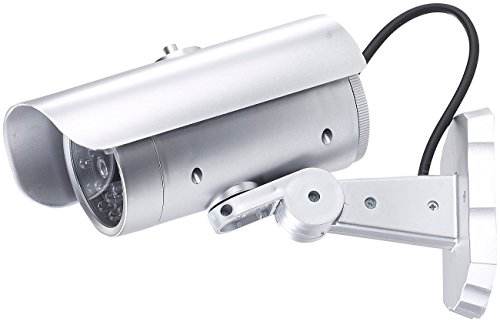 VisorTech Videocamere finte - falso telecamera: Telecamera di sorveglianza fittizia con sensore di movimento e LED di segnalazione (allarme Manichino, manichino, Fotocamera esterna)