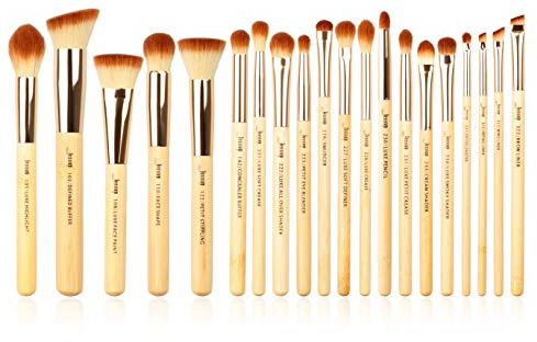 Jessup Set de 20 brochas de maquillaje profesionales de bambú de belleza marca, kit de herramientas de maquillaje, brochas para polvo de maquillaje y sombreador de ojos T145