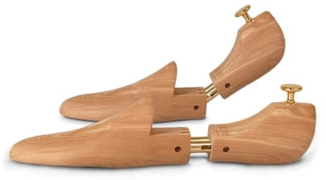 Coccine - Schuhspanner Zedernholz, Schuhdehner Schuhweiter Extrastark, Knickschutz Schuhspanner Holz, Shoe Stretcher mit Einstellbarer Federn, für Alle Schuhe, 1 Paar, 45-46