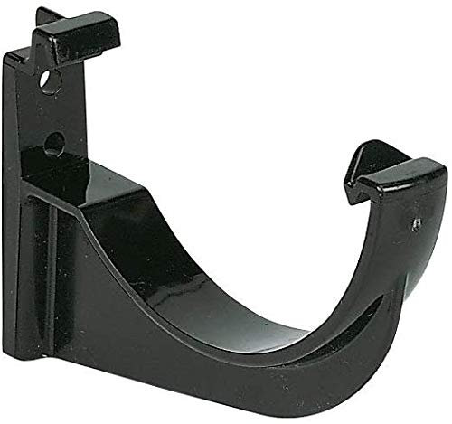 Floplast RKM1BL 76mm Fascia Bracket - Black - Half Round, 50mm Downpipes & 76mm Miniflo Guttering for shed, Porch, Conservatory, Out Building - 12 Pack