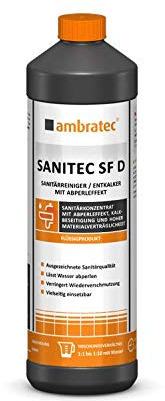 Ambratec Sanitec SF P Sanitärreiniger Entkalker mit Abperleffekt, entfernt Kalkschleier Körperfette Seifenreste