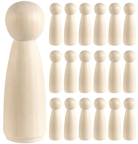 HOIGON 30 Stück 8,9 cm große Holz-Puppen, 90 mm, unlackiert, Engelsmädchen, Holzklammern, Puppen zum Basteln, Hochzeit, Kuchendekoration, Malerei, Dekoration