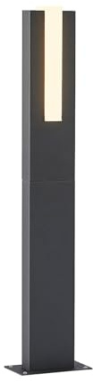 Lucande LED Außenleuchte Virgalia (Modern) in Schwarz aus Aluminium (1 flammig,) - Wegeleuchte Pollerleuchte Wegelampe Sockelleuchte