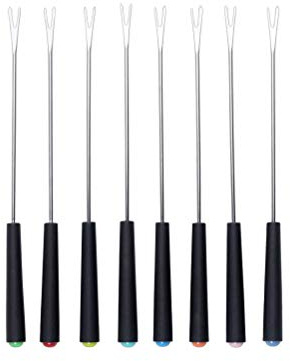 Stainless Steel Fondue Forks Cheese Fondue Fork Stainless Steel Fruit Forks Fondue Forks Set Bbq Forks Roasting Sticks For Hot Pot Barbecue (Handle Random Color)