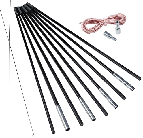 9 varillas de fibra de vidrio para tienda de campaña, diámetro de 9,6 mm, cada una de 64 cm de largo, varillas de tienda de campaña