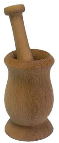 Mortier en bois avec pilon pour broyeur d'épices et d'herbes - Moulin en bois de hêtre