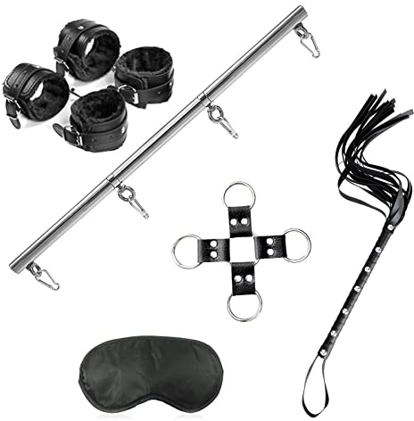 BDSMYEE Spreizstange Sexspielzeug verstellbar,Sex Spielzeug für Paare，Bondageset Fessel Set,Handschellen Sex Bett, Augenbinde,Flogger,Sexspielzeug für Paare extrem Sex,BDSMs Toys,Fesseln Sex Set (B)