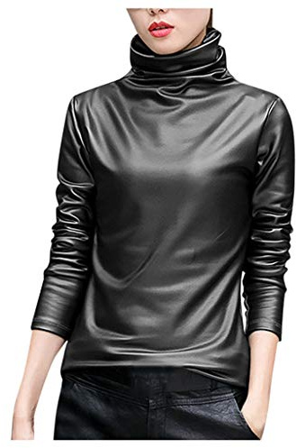 Satin blus damer glänsande – satin sidentoppar damer tidig chic långärmad blusskjorta enfärgad polotröja undertröja eleganta skjortor eleganta långärmade skjortor affärsskjorta blus tunika skjorta toppar, svart, 4XL