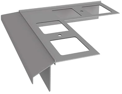 Renoplast® Aluminium Ecke 90° für Traufprofil K100R Grau | Fertigstellung von Terrassen und Balkonen | Fliesenböden auf Klebemörtel | Wasser ablaufsysteme Winkelprofil | Korrosionsschutz