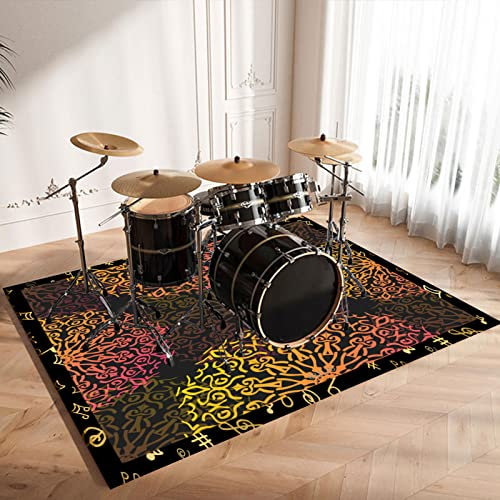 CDVR Drum Teppich Schlagzeug Teppich Schallschutz Teppich Schallschutzmatte rutschfeste Trommel Teppiche Schallschutzdecke, Drum Rug Matte Drumteppich Schlagzeugteppich 120 x 80 cm - NEU 2023