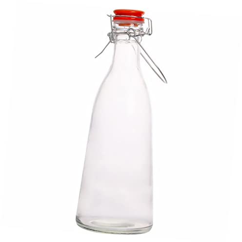 UPKOCH 1l Swing Flip-top Airtight Glass Storage Bottle Thickened Sealed Juice Fruit Enzyme Oil Brew Container for Home Brewing and Food Preservation