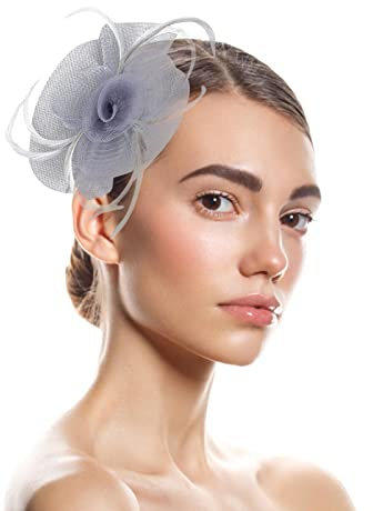 Fascinator Damen Damen Fasching Kostüm Accessoires Rhinestone Veil Hair Clip Headband Headband Elegant Hair Accessory Hat for Cocktail Party Wedding 50er Jahre Fascinator Hut Für Frauen