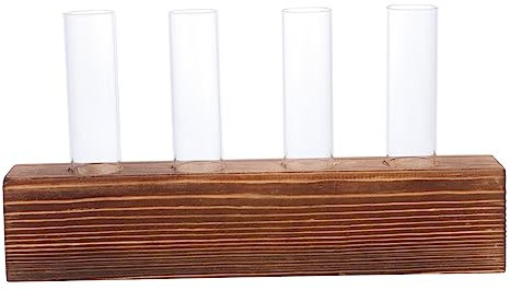 YARNOW Wooden Stand Glass Planter Hydroponic Vase for Home Table Decoration for Indoor Plants and Plant Stands Indoor Use