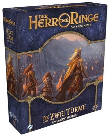 Fantasy Flight Games, Der Herr der Ringe: LCG – Die Zwei Türme, Saga-Erweiterung, Expertenspiel, Kartenspiel, 1-4 Spieler, Ab 14+ Jahren, 30 Minuten je Spieler, Deutsch