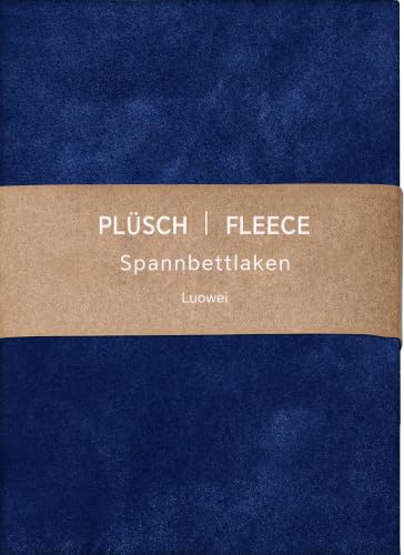 Luowei Winter Warme Spannbettlaken 180x200cm Cashmere Touch Kuschelig Flauschig Plüsch Dunkelblau Flanell Bettlaken Spannbetttuch für Boxspringbett Topper Matratze bis 30 cm Hohe