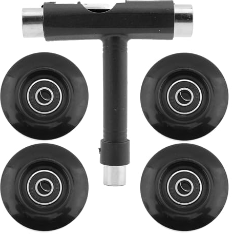 Skateboard-Räder mit Kugellager, Härte PU 80A Longboard-Räder mit Schraubendreher und Werkzeug, 55 mm Cruiser-Räder & Straßenräder, Ersatz, 4 Stück