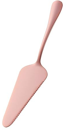 BESTonZON Spatola Acciaio Inossidabile Con Finitura Specchiata e Manico Ergonomico Utile Per Torte e Pizza Facile Da Pulire Design Serrato Per Taglio Preciso Color Rosa Oro