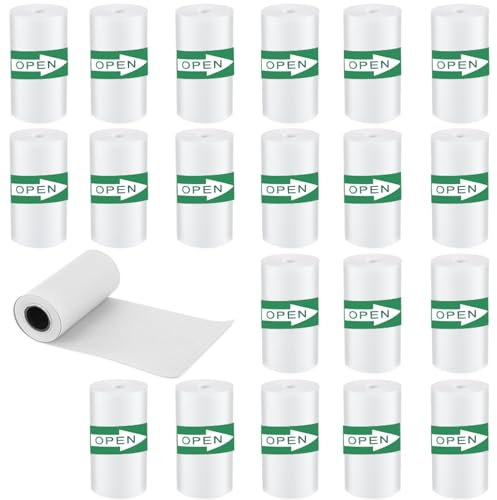 20 Rollen Thermodrucker Papierrollen 57x25mm – Selbstklebendes Thermopapier für Mini Drucker & Kinder Sofortbildkameras, Kompatibel mit Peripage A6, BPA frei, Bedruckbare Aufkleber