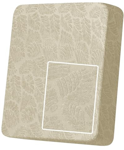 MAXIJIN Stretch Sofa Seat Cushion Cover Jacquard Sofa Seat Cover Non-Slip Couch Seat Slipcover Protector Replacement for Individual Cushion with Elastic Bottom (Beige, 1 Seater)