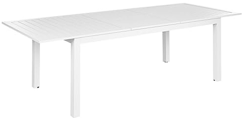 Förlängningsbart Trädgårdsbord 180/240 x 90 cm Aluminium Vit Utemöbler Skaloma