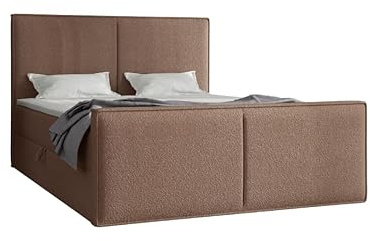Imebel Boxspringbett 140 x 200 cm mit Bettkasten CALIPSO - Bett mit Stauraum und Topper - Bett mit Matratze - Stoffbezug