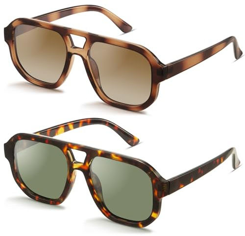 livho Polarisiert Eckige Piloten-Sonnenbrille für Damen Herren Retro 2026