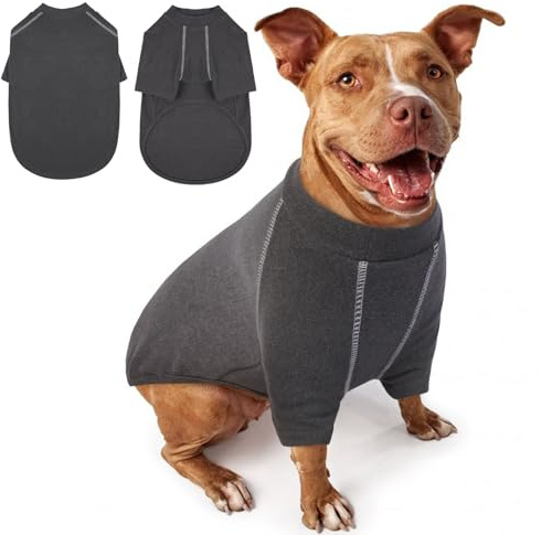 IECOii hundepullover,hundemantel Fleece,Hunde Sweatshirt,Hunde Pullover,Warmer und Leichter hundepulli,wintermantel Hund,Outdoor hundemantel,hundejacke,Hundepullover Hundemantel Fleece(Grau,2XL)