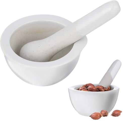 Cabilock 2juegos Mortero De Porcelana Tazón De Molienda Para Especias y Pastillas Duradero y Seguro