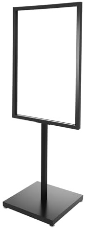 TkkMivcOC 160cm Kundenstopper, Metall Plakatständer mit Schlitz, Vertikal Poster Aufsteller, Verstellbare Füße, für Dicke 5mm Werbung Plakate Speisekarten, Schwarz