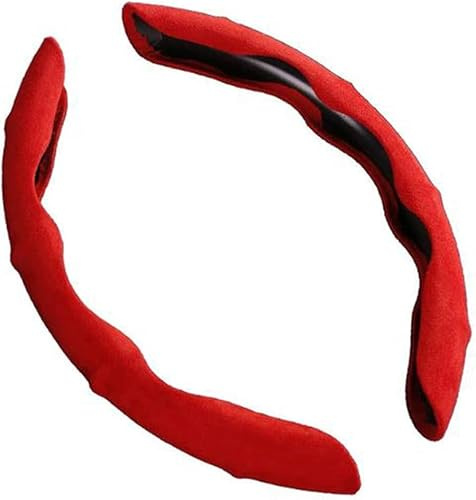 YCPHR Lenkradbezug für Mercedes Benz C180 C200 C350 C300 CLS 280 300 350 500 GLK, Segmentierter rutschfest Langlebig Auto Lenkrad Schutzhülle Auto Innenraum Zubehör aus Kunstleder in Rot