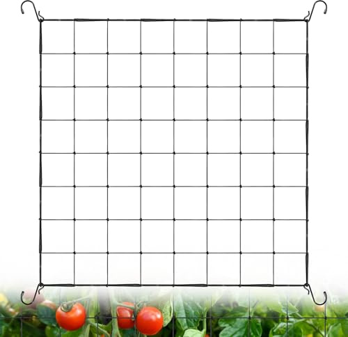 Tatxmalv Rete Piante 80 x 80 cm, Rete per Piante Rampicanti, con 4 Ganci, Elastica Rete Rampicante per Piante da Arrampicata, Rete di Crescita Delle per Verdure, Frutta, Piante, Fiore