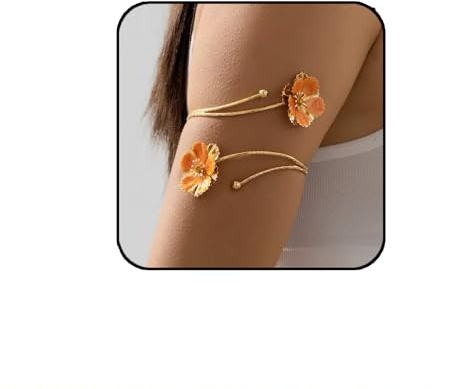 Auiremrti Schmetterlingsblume Oberarm-Armband,Minimalistisches Manschetten-Armreif, Spiralarmband, Einstellbare Goldarmband, Boho-Schmuck für Frauen
