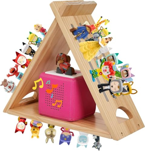 Gieanoo für Tonie Regal,Kompatibel mit toniesbox 1 und toniesbox 2 Tonie Regal Junge für kreative 40-80 Figuren hölzerne Dreieck schwimmende Regale für Kinderzimmer,Babyzimmer
